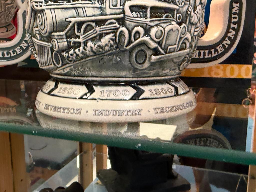 COORS AND MILLER MILLENIUM 2000 RELIEF STEINS MADE BY CERAMARTE IN BRAZIL LIMITED EDITION - 6