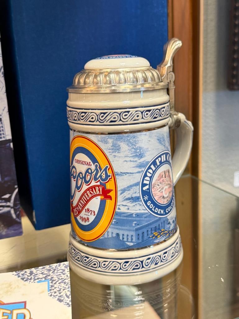 ANHEUSER-BUSCH PRE-PORHIBITION BEER STEIN AND COORS 125TH ANNIVERSARY STEIN - 10