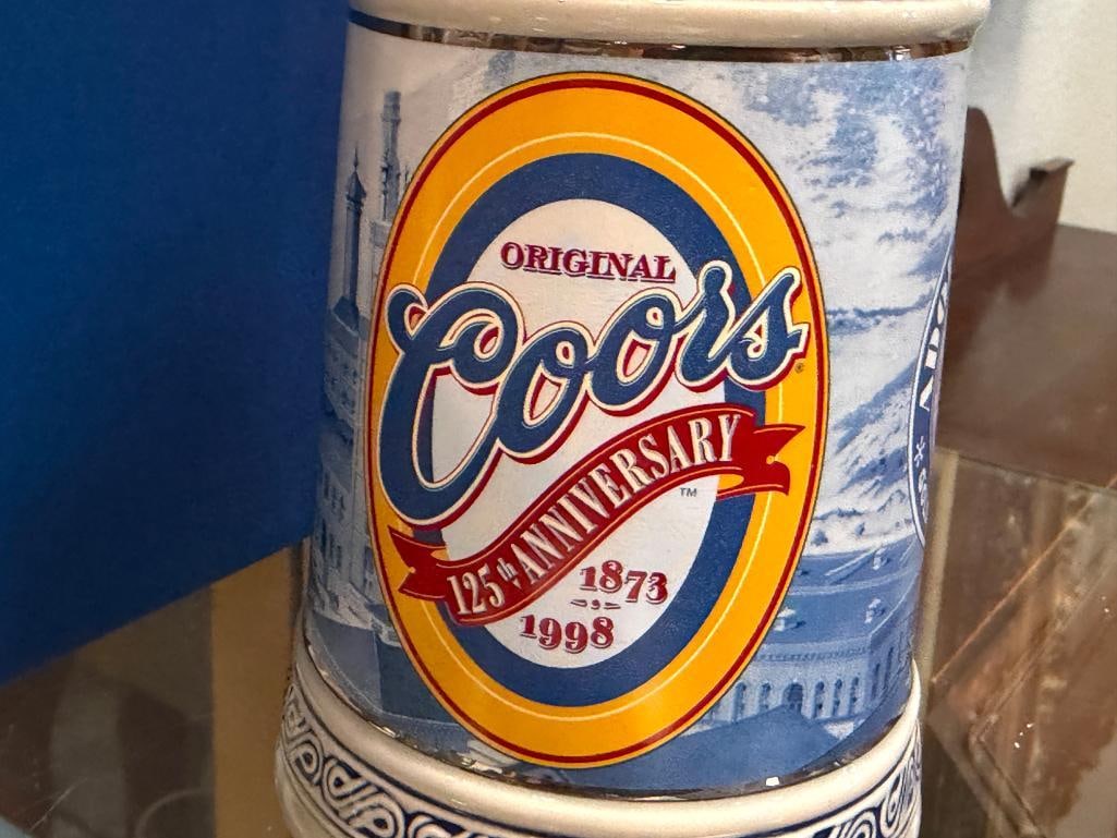 ANHEUSER-BUSCH PRE-PORHIBITION BEER STEIN AND COORS 125TH ANNIVERSARY STEIN - 11
