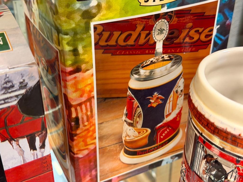 ANHEUSER-BUSCH / BUDWEISER RELIEF BEER STEINS THE CLYDESDALES AT HOME AND SEPERATED AT BIRTH - 14