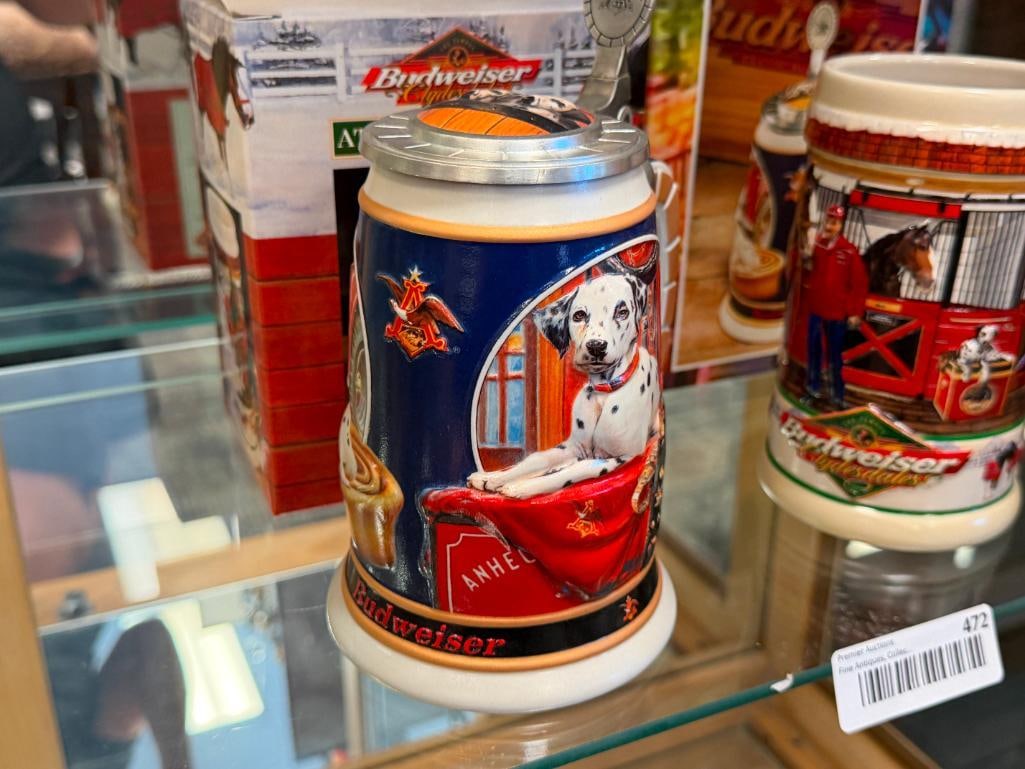ANHEUSER-BUSCH / BUDWEISER RELIEF BEER STEINS THE CLYDESDALES AT HOME AND SEPERATED AT BIRTH - 2