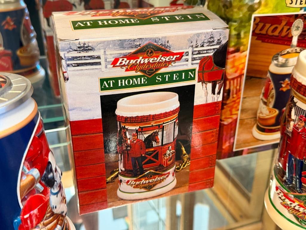 ANHEUSER-BUSCH / BUDWEISER RELIEF BEER STEINS THE CLYDESDALES AT HOME AND SEPERATED AT BIRTH - 7