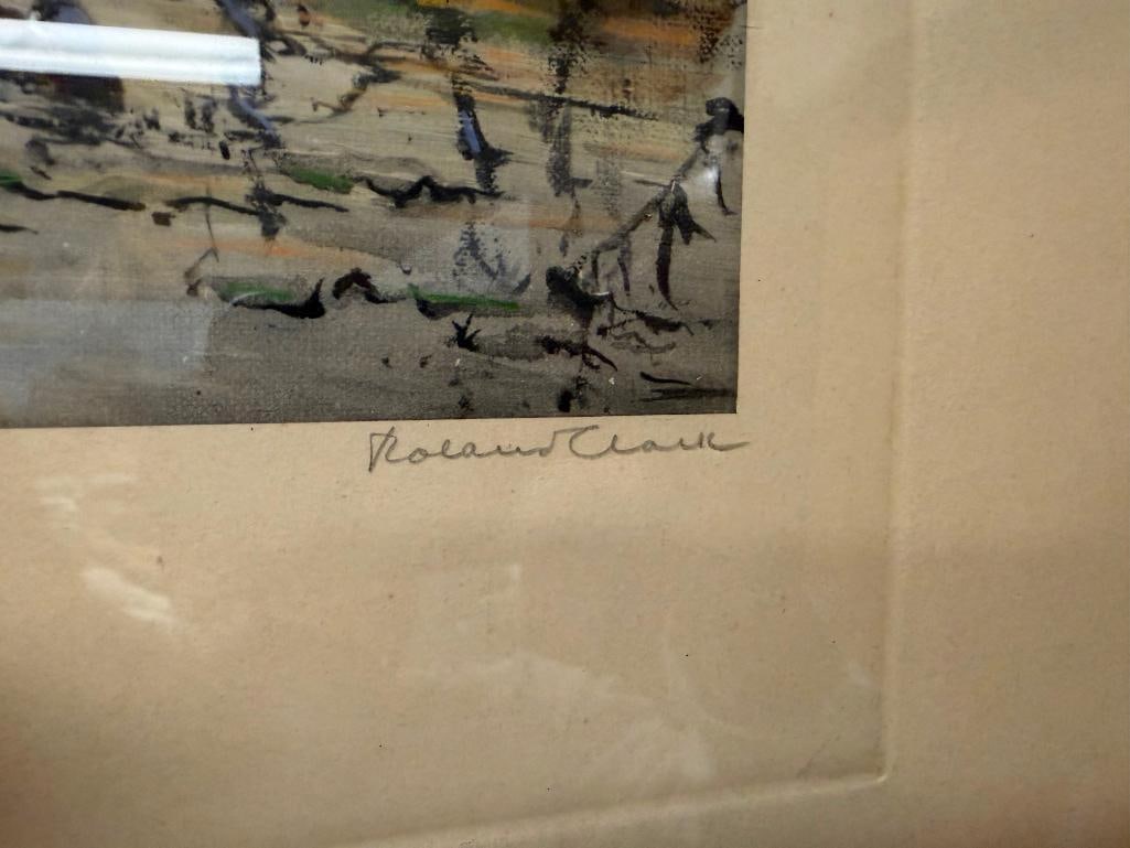 " SECLUSION " SIGNED AND NUMBERED ETCHING BY ROLAND CLARK DEPICTING A FLOCK OF BIRDS LANDING IN P... - 3
