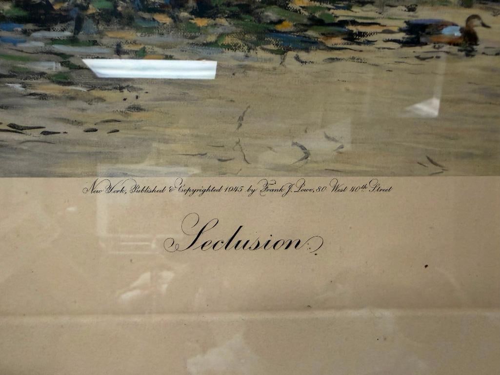 " SECLUSION " SIGNED AND NUMBERED ETCHING BY ROLAND CLARK DEPICTING A FLOCK OF BIRDS LANDING IN P... - 4