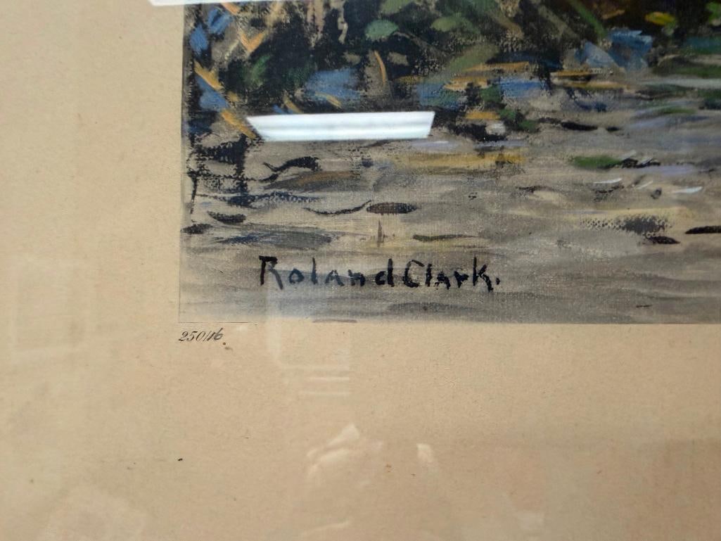 " SECLUSION " SIGNED AND NUMBERED ETCHING BY ROLAND CLARK DEPICTING A FLOCK OF BIRDS LANDING IN P... - 5