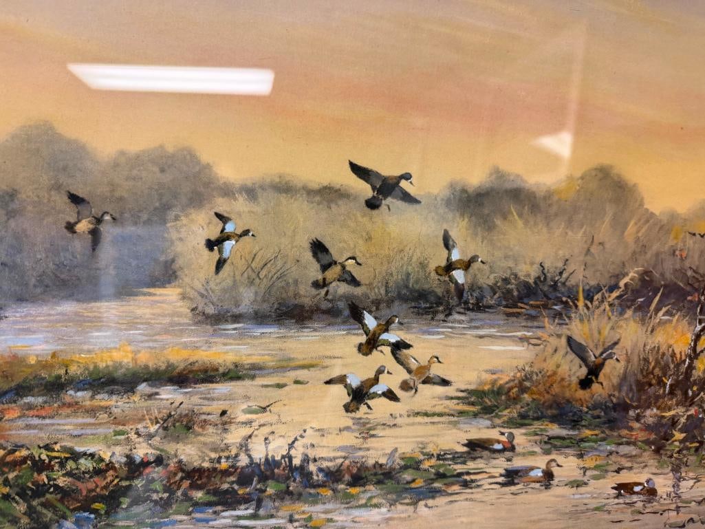 " SECLUSION " SIGNED AND NUMBERED ETCHING BY ROLAND CLARK DEPICTING A FLOCK OF BIRDS LANDING IN P... - 6