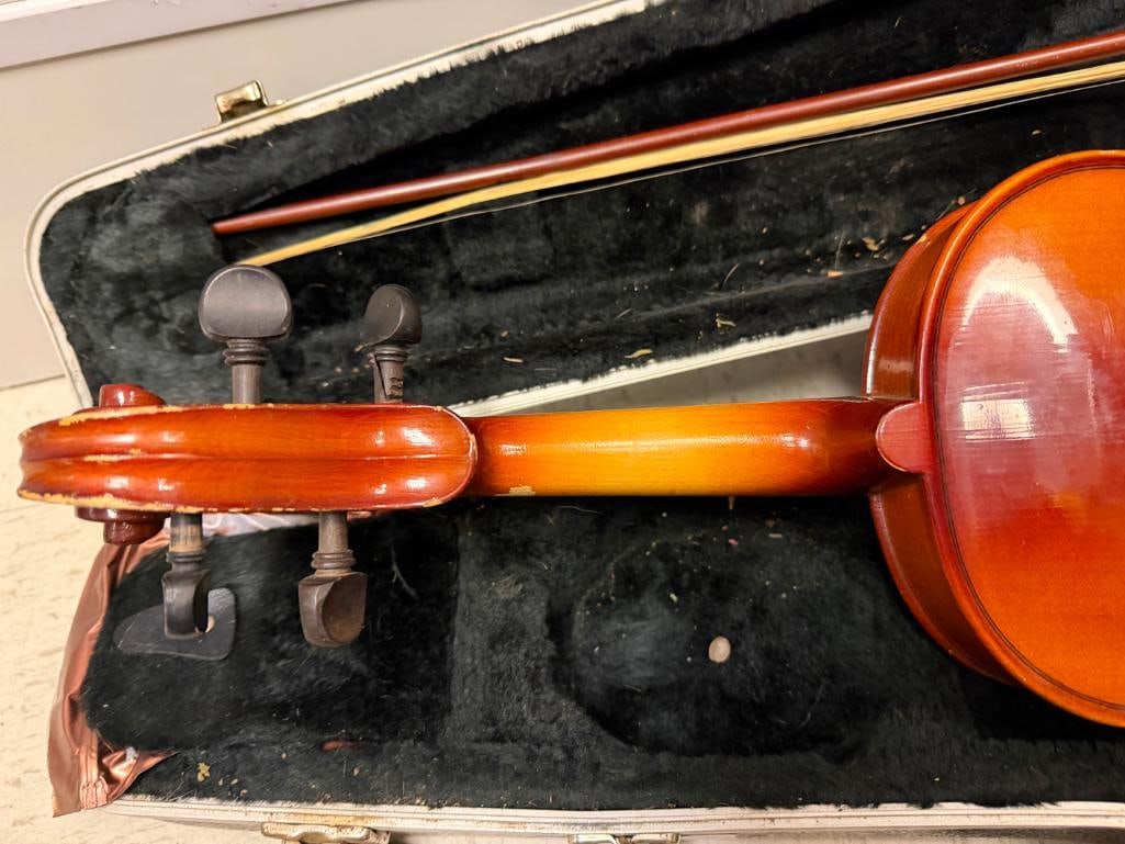 VINTAGE HELMUT GERHART HANDCRAFTED VIOLIN REPRODUCTION OF ANTONIOUS STRADIVARIUS WITH BOW - 11
