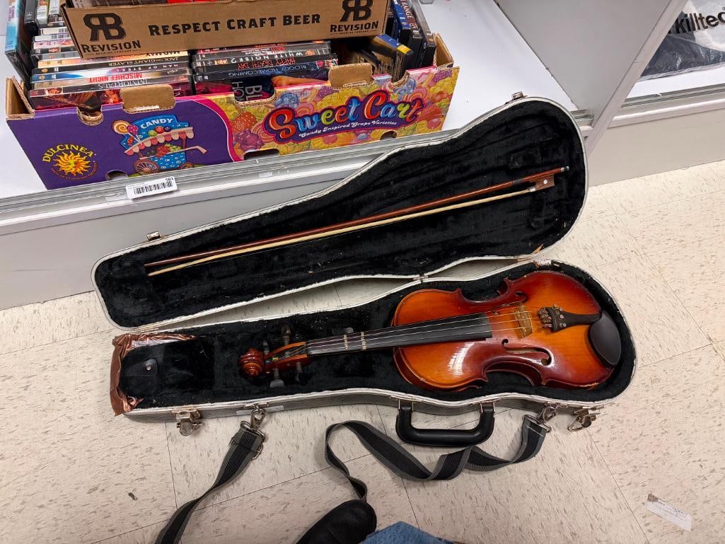 VINTAGE HELMUT GERHART HANDCRAFTED VIOLIN REPRODUCTION OF ANTONIOUS STRADIVARIUS WITH BOW - 4