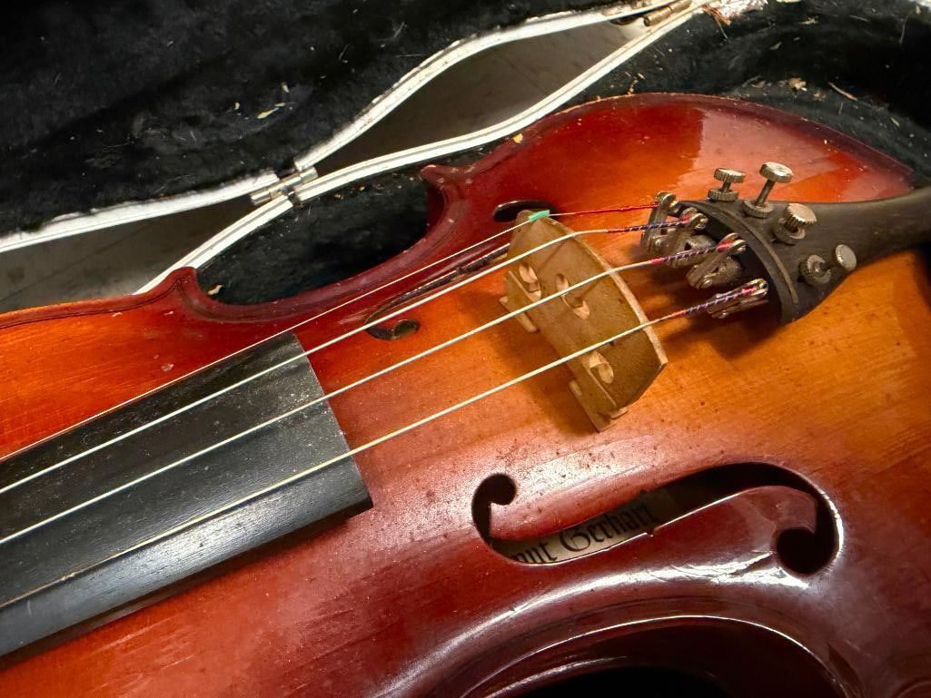 VINTAGE HELMUT GERHART HANDCRAFTED VIOLIN REPRODUCTION OF ANTONIOUS STRADIVARIUS WITH BOW - 7