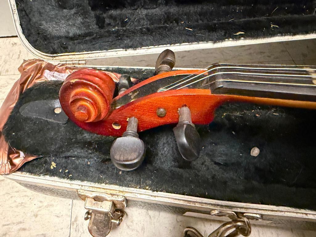 VINTAGE HELMUT GERHART HANDCRAFTED VIOLIN REPRODUCTION OF ANTONIOUS STRADIVARIUS WITH BOW - 9