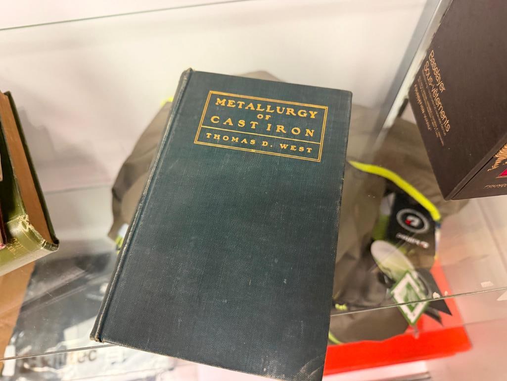 NINE ASSORTED BOOKS INCLUDING PERTAINING TO INDUSTRIAL THEMES INCLUDNG " METALLURGY OF CAST IRON " - 3