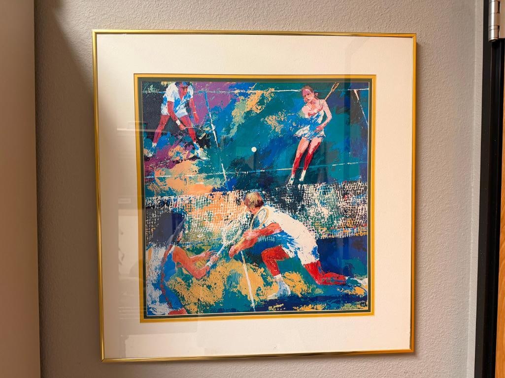 LEROY NEIMAN " MIXING DOUBLES " TEXTURED LITHOGRAPH - 2