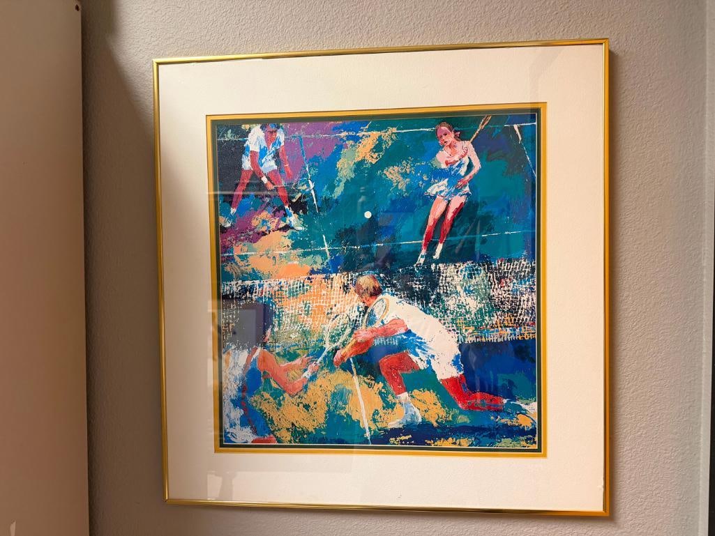 LEROY NEIMAN " MIXING DOUBLES " TEXTURED LITHOGRAPH - 3