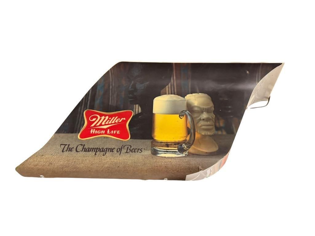 VINTAGE 1970'S MILLER HIGH LIFE THE CHAMPAGNE OF BEERS LIGHTED ADVERTISING BEER BAR SIGN (1 of 6)
