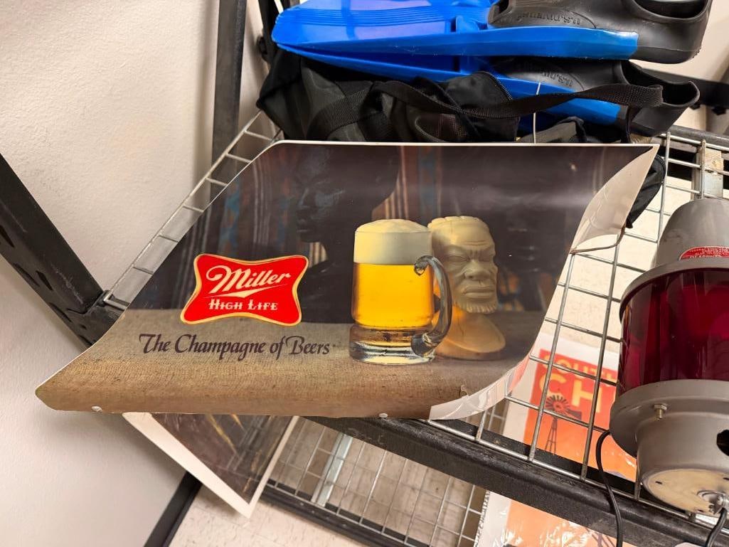 VINTAGE 1970'S MILLER HIGH LIFE THE CHAMPAGNE OF BEERS LIGHTED ADVERTISING BEER BAR SIGN - 2
