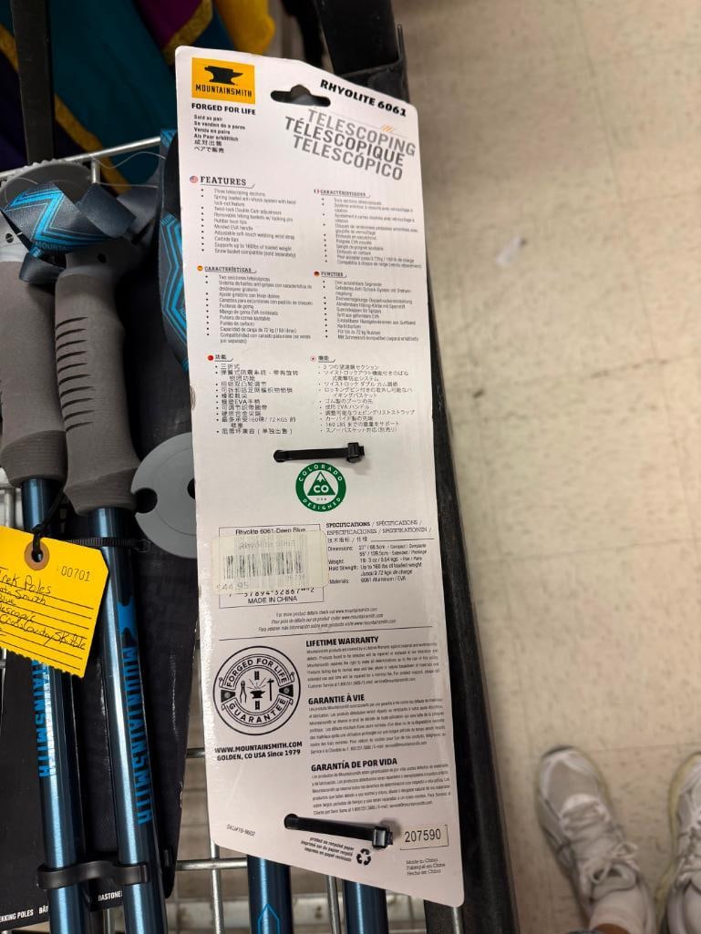 THREE SETS OF NEW WITH TAGS MOUNTAINSMITH RHYOLITE 6061 TELESCOPIC TREK POLES - 10