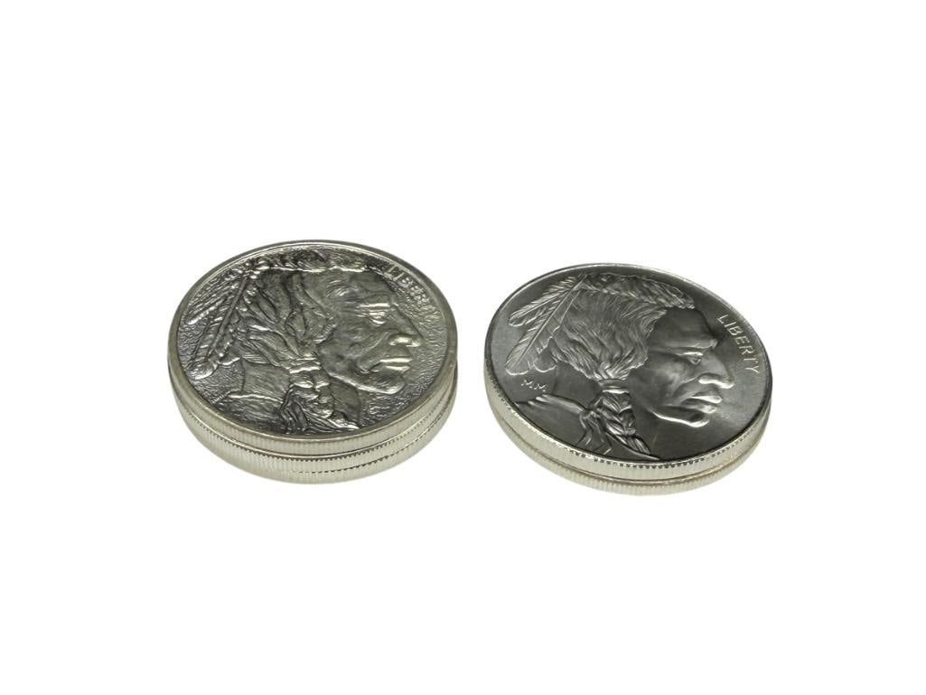 FIVE BUFFALO NICKEL THEMED .999 FINE SILVER ROUNDS (1 of 7)