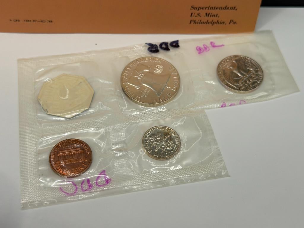 1963 U.S. MINT PROOF SET INCLUDING THREE 90% SILVER COINS BUT MISSING THE JEFFERSON NICKEL - 5