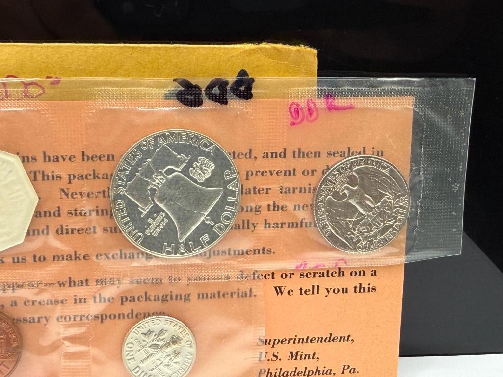 1963 U.S. MINT PROOF SET INCLUDING THREE 90% SILVER COINS BUT MISSING THE JEFFERSON NICKEL - 6