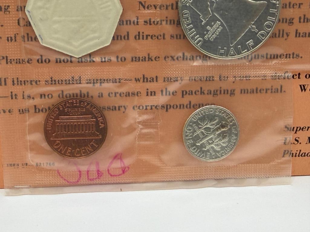 1963 U.S. MINT PROOF SET INCLUDING THREE 90% SILVER COINS BUT MISSING THE JEFFERSON NICKEL - 7