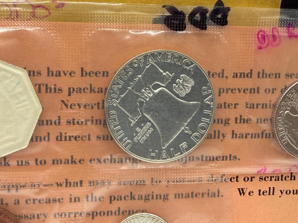 1963 U.S. MINT PROOF SET INCLUDING THREE 90% SILVER COINS BUT MISSING THE JEFFERSON NICKEL - 8