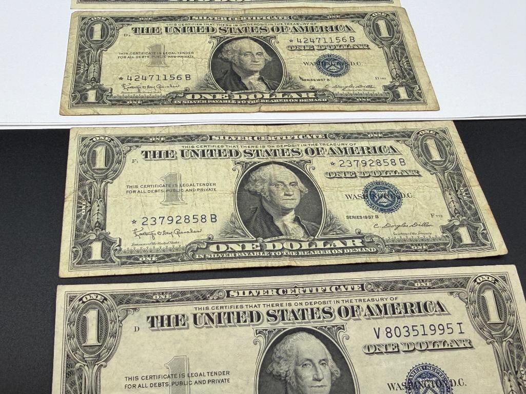 $10 FACE VALU EIN COLLECTIBLES U.S. CURRENCY INCLUDING TWO $1 SILVER CERTIFICATE STAR NOTES - 4