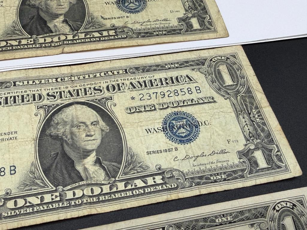$10 FACE VALU EIN COLLECTIBLES U.S. CURRENCY INCLUDING TWO $1 SILVER CERTIFICATE STAR NOTES - 5