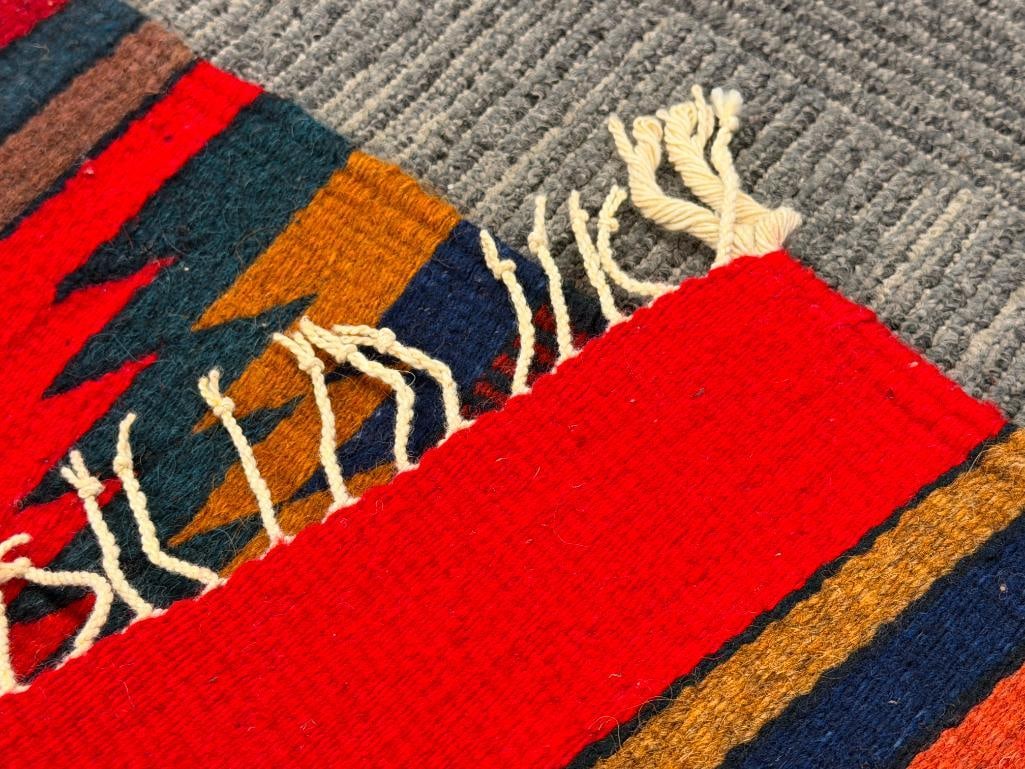 ZAPOTEC OAZACA, MEXICO WOVEN WOOL RUG - 5