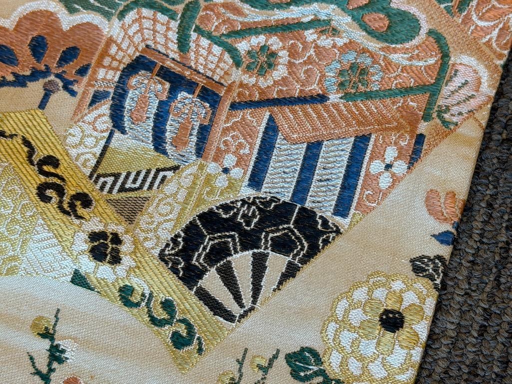 20TH CENTURY CHINESE SILK EMBROIDERED EXTRA LONG PANEL - 9