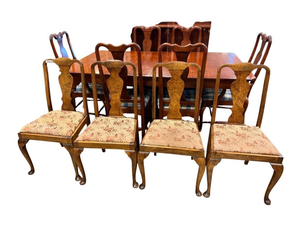 ANTIQUE DUTCH BAROQUE STYLE SIDE CHAIRS WITH CREST RAIL AND BURL BACK PANEL (1 of 9)
