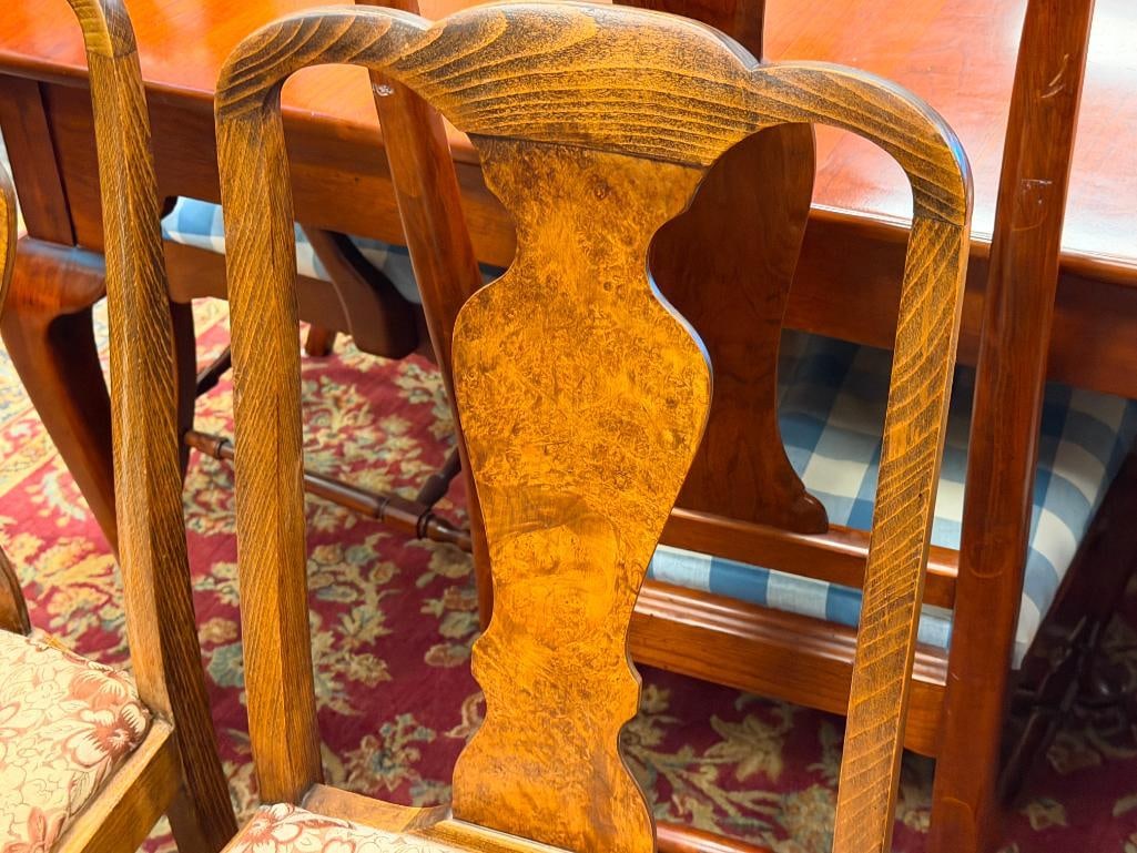 ANTIQUE DUTCH BAROQUE STYLE SIDE CHAIRS WITH CREST RAIL AND BURL BACK PANEL - 3