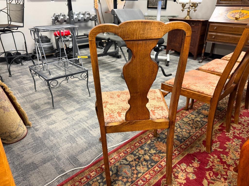 ANTIQUE DUTCH BAROQUE STYLE SIDE CHAIRS WITH CREST RAIL AND BURL BACK PANEL - 8