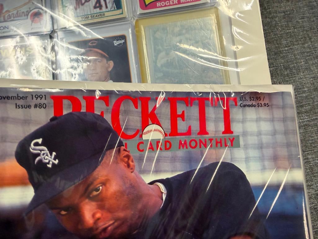 1990'S BECKET MONTHLY SPORT MAGAZINES AND SIX PLAYER CARDS - 12