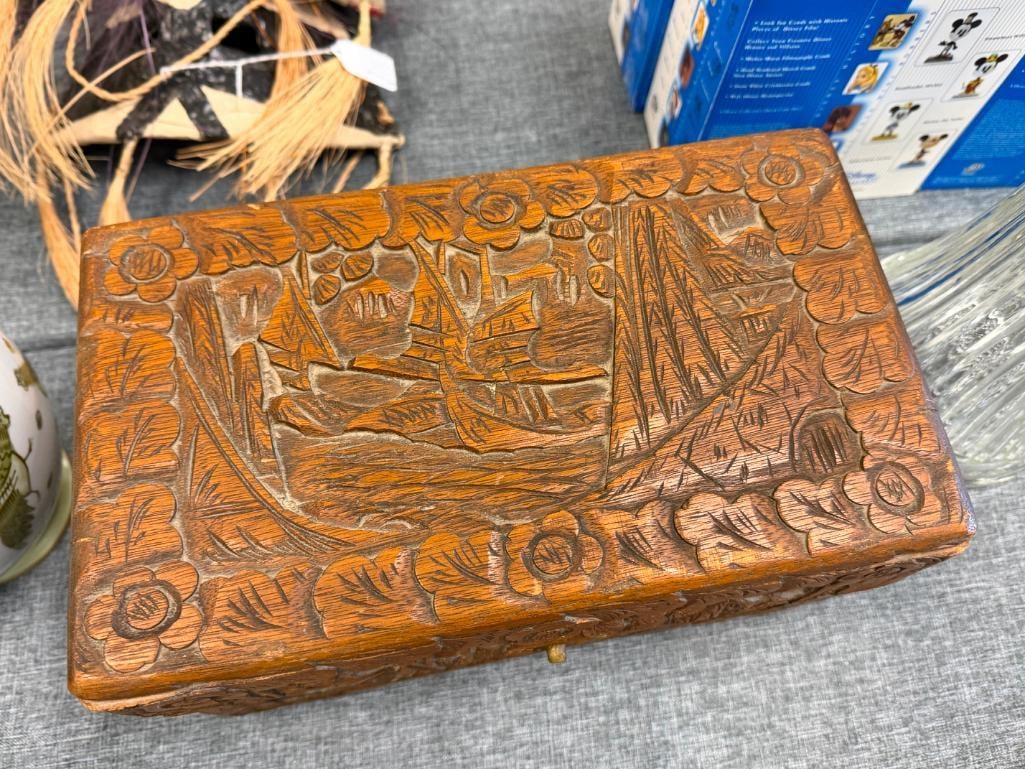 SET OF FOUR ANTIQUE CARVED CAMPHOR WOOD ASIAN NESTING BOXES FEATURING INTRICATE LANDSCAPE CARVINGS - 16