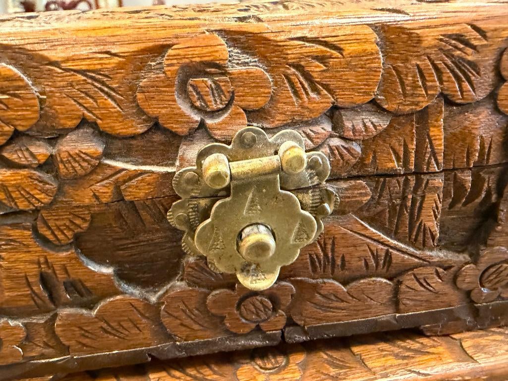 SET OF FOUR ANTIQUE CARVED CAMPHOR WOOD ASIAN NESTING BOXES FEATURING INTRICATE LANDSCAPE CARVINGS - 5