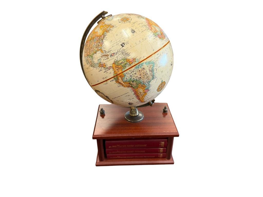 REPLOGLE WORLD CLASSIC SERIES GLOBE FEATURING ANTIQUE TONED MAP WITH HARDWOOD BASE (1 of 12)