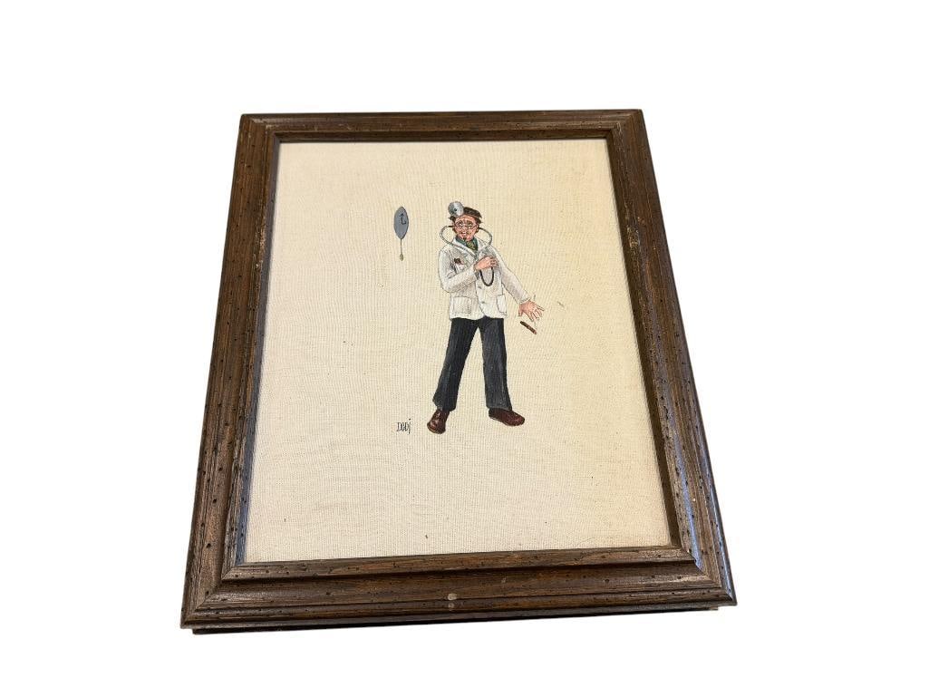 SET OF THREE DODI SIGNED PAINTINGS ON CANVAS HUMOUROUS CHARACTERS (1 of 15)