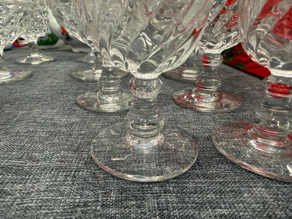 ASSORTED GLASSWARE INCLUDING SET OF SIX FOSTORIA AMERICAN PATTERN FOOTED DESERT BOWLS - 4