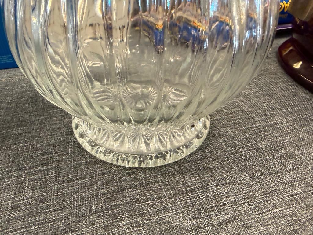 VINTAGE ITALIAN MADE GLASS WATER PITCHER AND WINE CLARET / ICED TEA CARAFE - 7