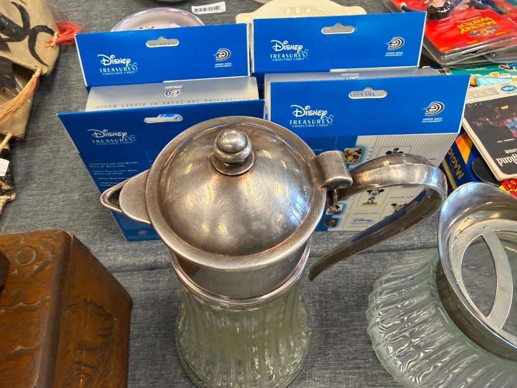 VINTAGE ITALIAN MADE GLASS WATER PITCHER AND WINE CLARET / ICED TEA CARAFE - 9