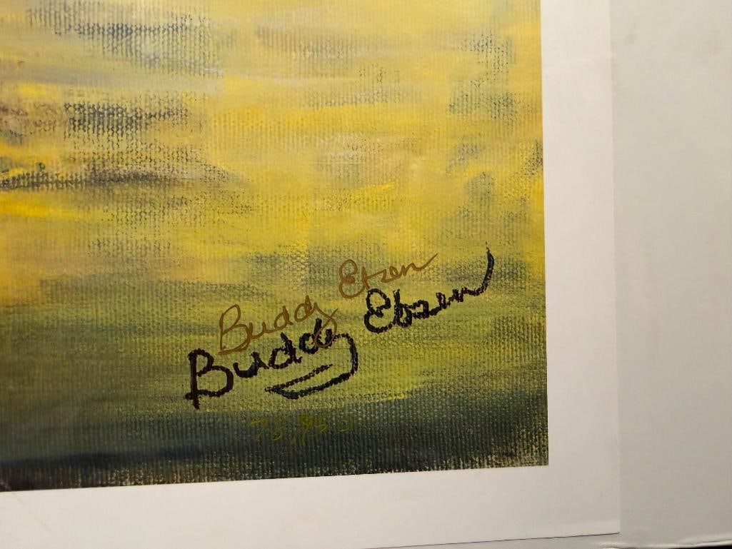 BUDDY EBSEN SIGNED AND NUMBERED PRINT " BAYOU MENU " OF JED CLAMPET FISHING IN THE SWAMP - 4