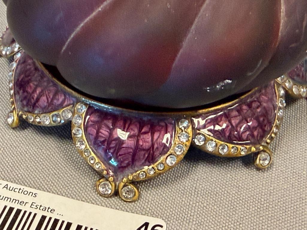 ALEXADRIA PURPLE FROST FRAGRANCE LAMP BEJEWELED AND ENAMELED - 3