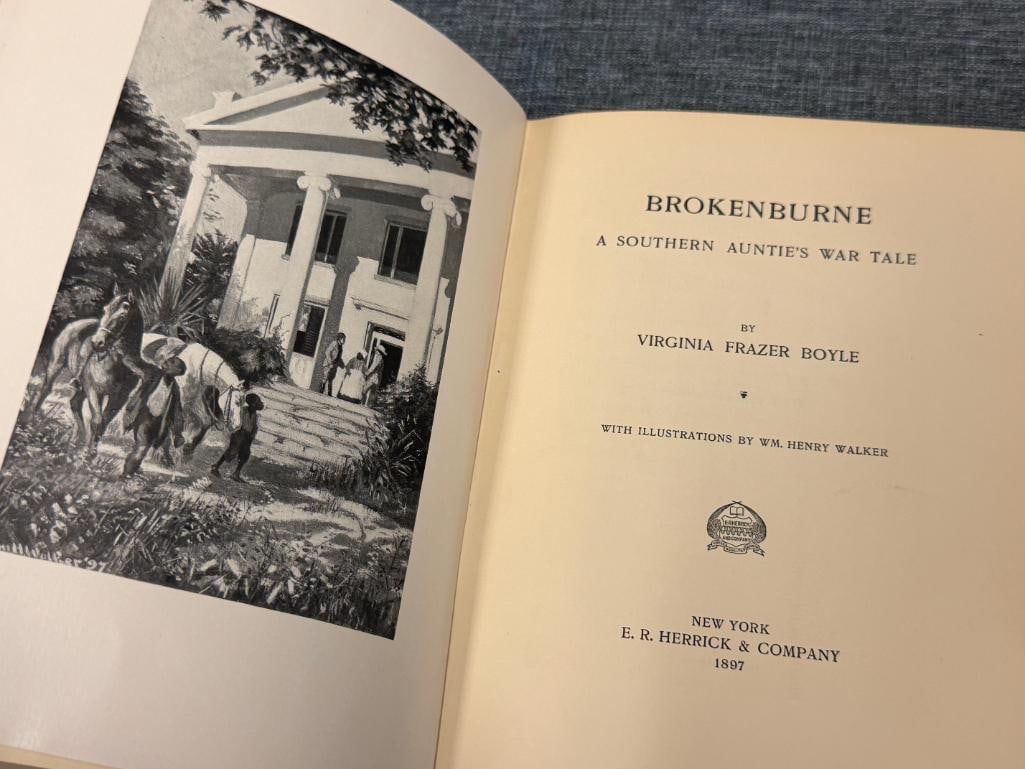 1897 BROKENBURNE A SOUTHERN AUNTIE'S WAR TALE BY VIRGINIA FRAZER BOYLE ILLUSTRATED - 5