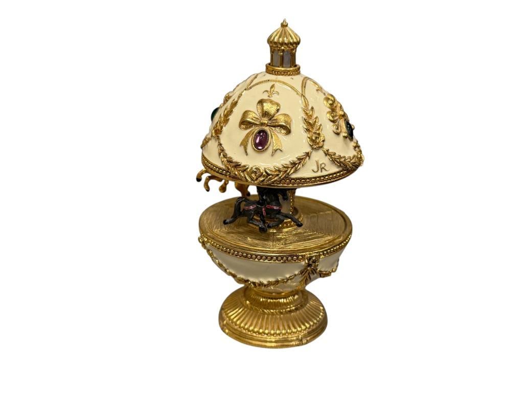JOAN RIVERS IMPERIAL TREASURES III CAROUSEL EGG ENAMELED AND EMBELLISHED TRINKET BOX (1 of 8)