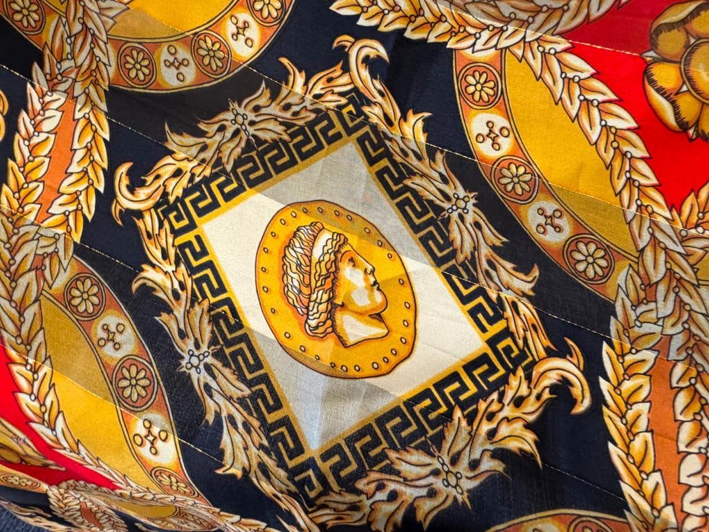 VERSACE STYLE PRINT SILK SCARF - 3