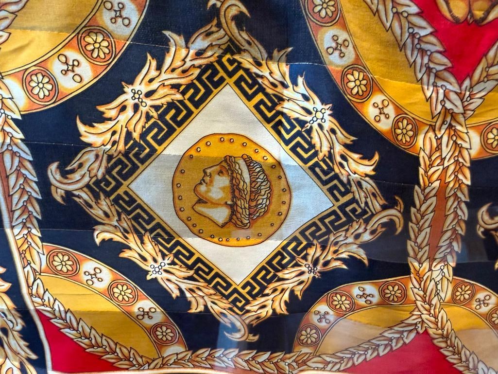 VERSACE STYLE PRINT SILK SCARF - 7