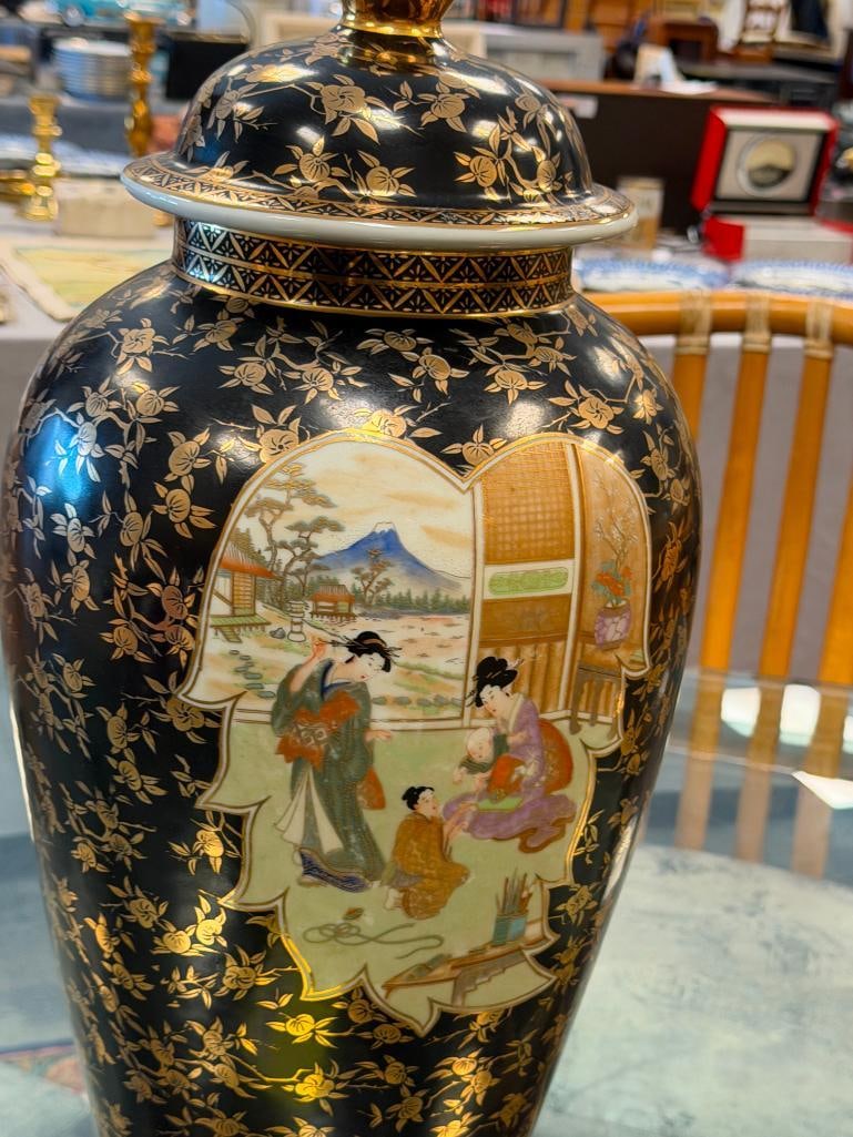 JAPANASE SATSUMA STYLE PORCELAIN GINGER JAR - 7