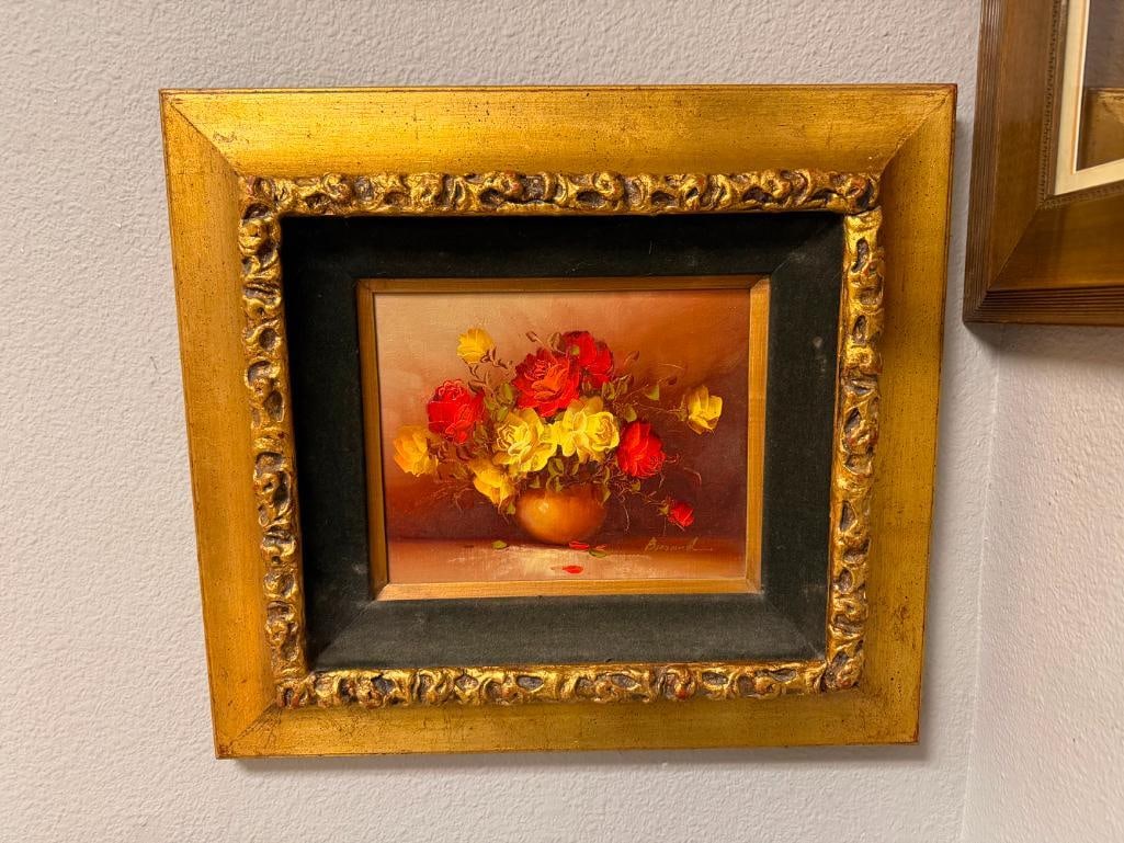 ORIGINAL OIL PAINTING ON CANVAS OF FLORAL STILL LIFE SIGNED BY ARTIST BIERAND - 2