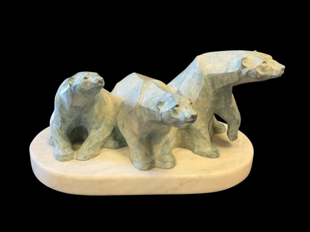 JANET ROSETTA 1997 LIMITED EDITION BRONZE SCULPTURE ICE BEARS NO. 14/24 (1 of 9)