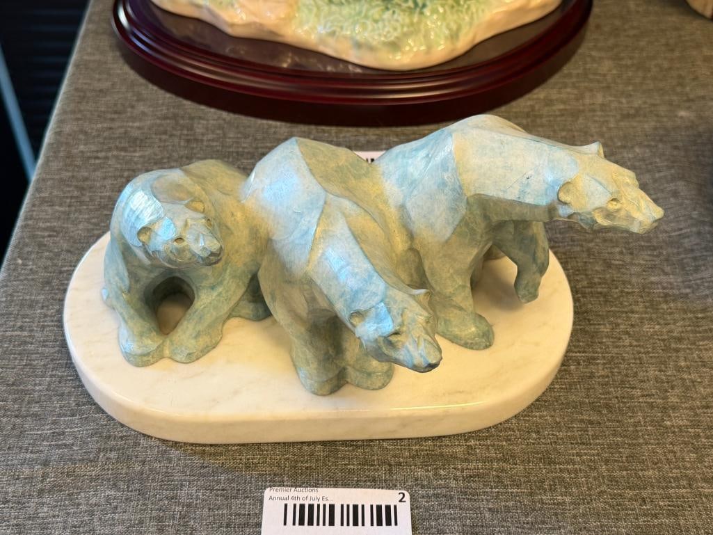 JANET ROSETTA 1997 LIMITED EDITION BRONZE SCULPTURE ICE BEARS NO. 14/24 - 2
